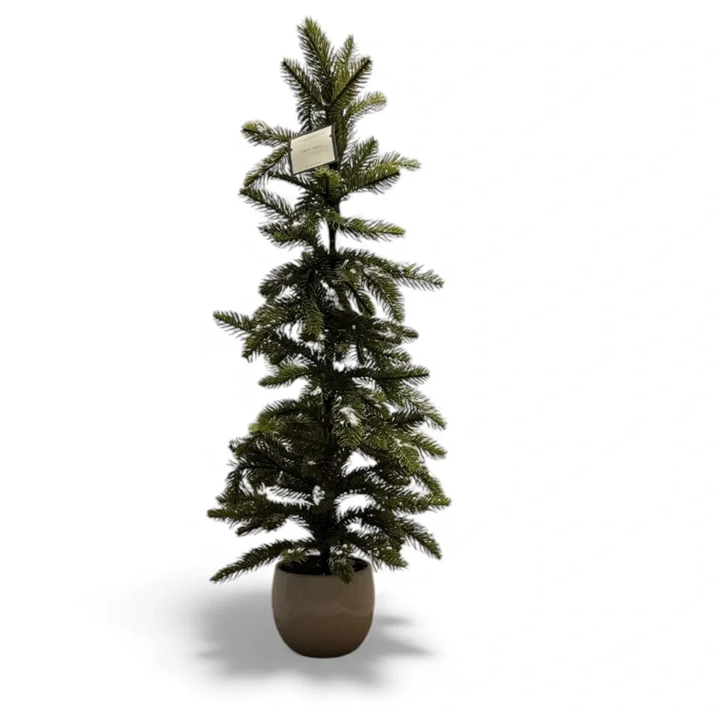 Threshold 31” Faux Pine Tree with Light Flocking/Snow in Cream Pot